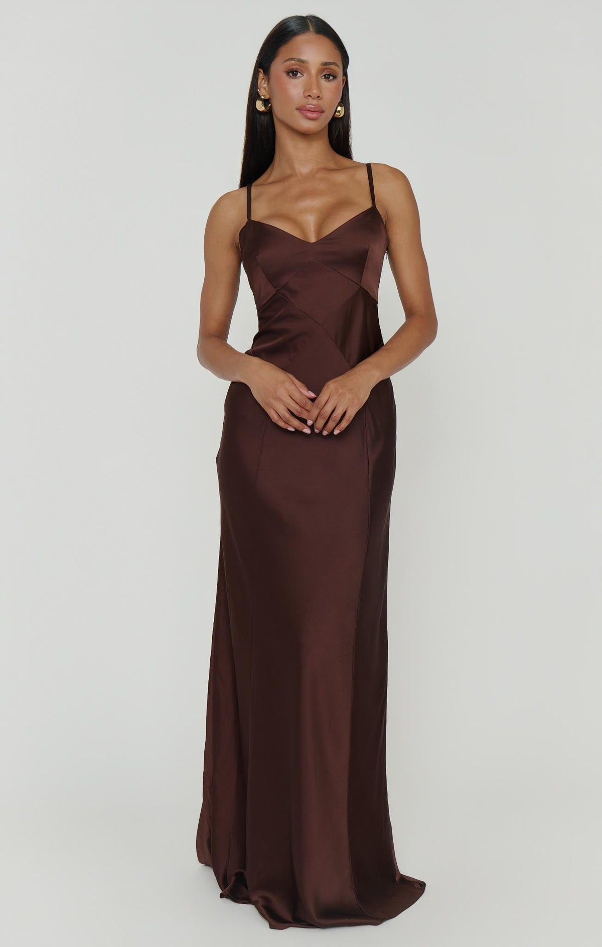 Logan Dress ~ Chocolate Luxe Satin