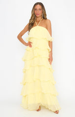 Kelsey Maxi ~ Pale Yellow Chiffon