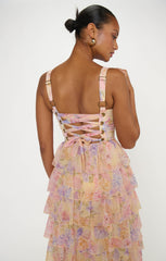 Katarina Maxi Dress ~ Pale Yellow Blooms