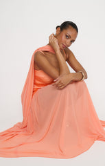Dalia Maxi Dress ~ Cantaloupe Luxe Satin