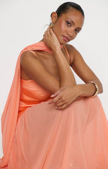 Dalia Maxi Dress ~ Cantaloupe Luxe Satin