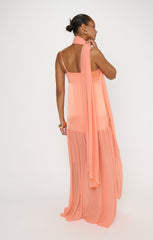 Dalia Maxi Dress ~ Cantaloupe Luxe Satin
