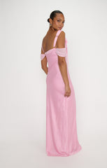 Bella Maxi Dress ~ Light Pink Luxe Satin