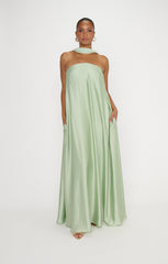 Tinsley Tube Dress ~ Pistachio Luxe Satin
