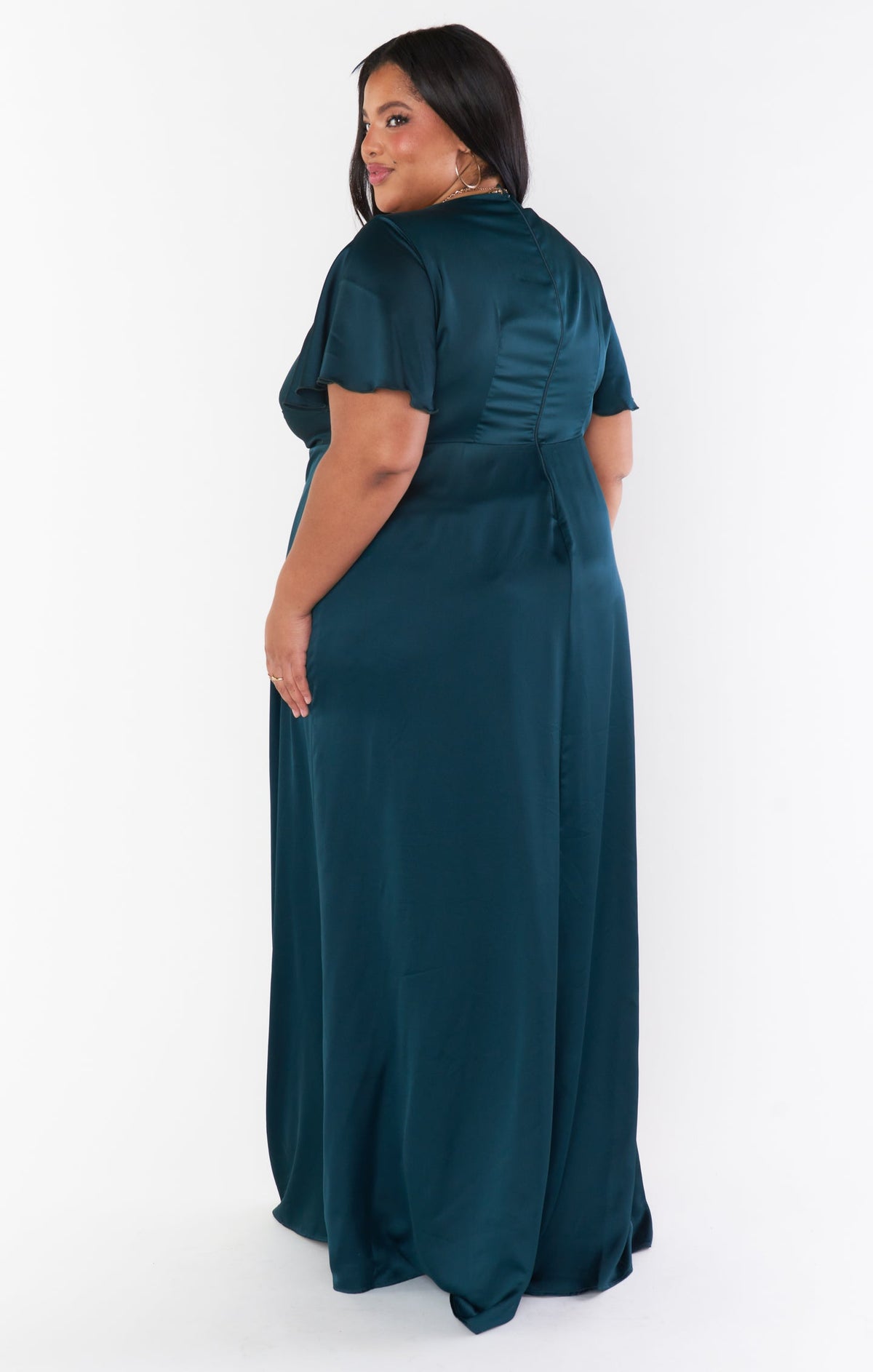 Rome Twist Gown ~ Deep Emerald Luxe Satin