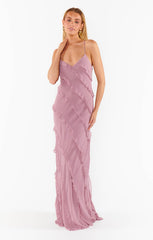 Romance Ruffle Dress ~ Antique Rose Chiffon