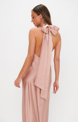 Lisa Maxi Dress ~ Rose Gold Luxe Satin