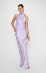 Lisa Maxi Dress ~ Lavender Luxe Satin