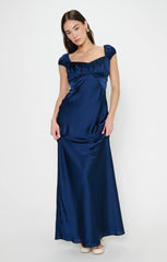 Veronica Maxi Dress ~ Midnight Navy Luxe Satin