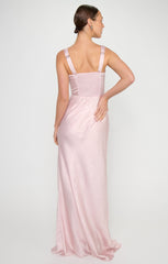 Lana Maxi Dress ~ Powder Pink Chrome