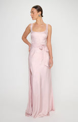 Lana Maxi Dress ~ Powder Pink Chrome
