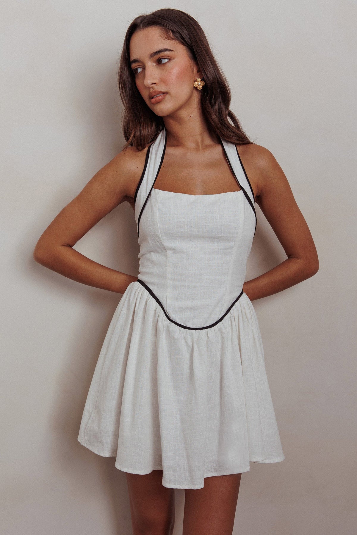 Rune Halterneck Mini Dress White