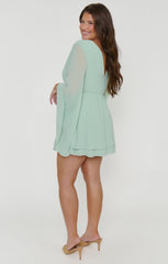 Robin Mini Dress ~ Sage Chiffon