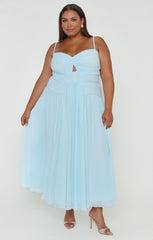 Camille Midi Dress ~ Ice Blue