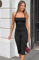 Charlee Black Lace Halter Neck Top