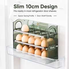 30-Egg Compact Fridge Storage Rack with Easy-Grip Handles