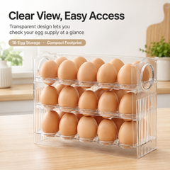 30-Egg Compact Fridge Storage Rack with Easy-Grip Handles