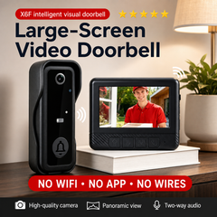 Wireless Video Doorbell with 4.3-Inch Indoor Monitor & Two-Way Intercom