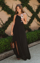 Shannon One Shoulder Dress ~ Black Chiffon