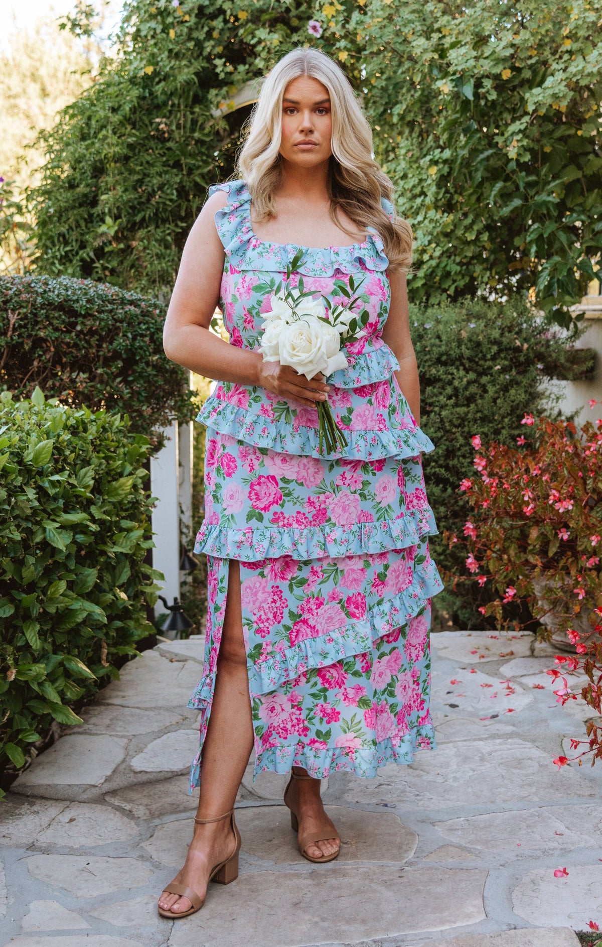 Greta Dress ~ Cottage Floral Multi Stretch