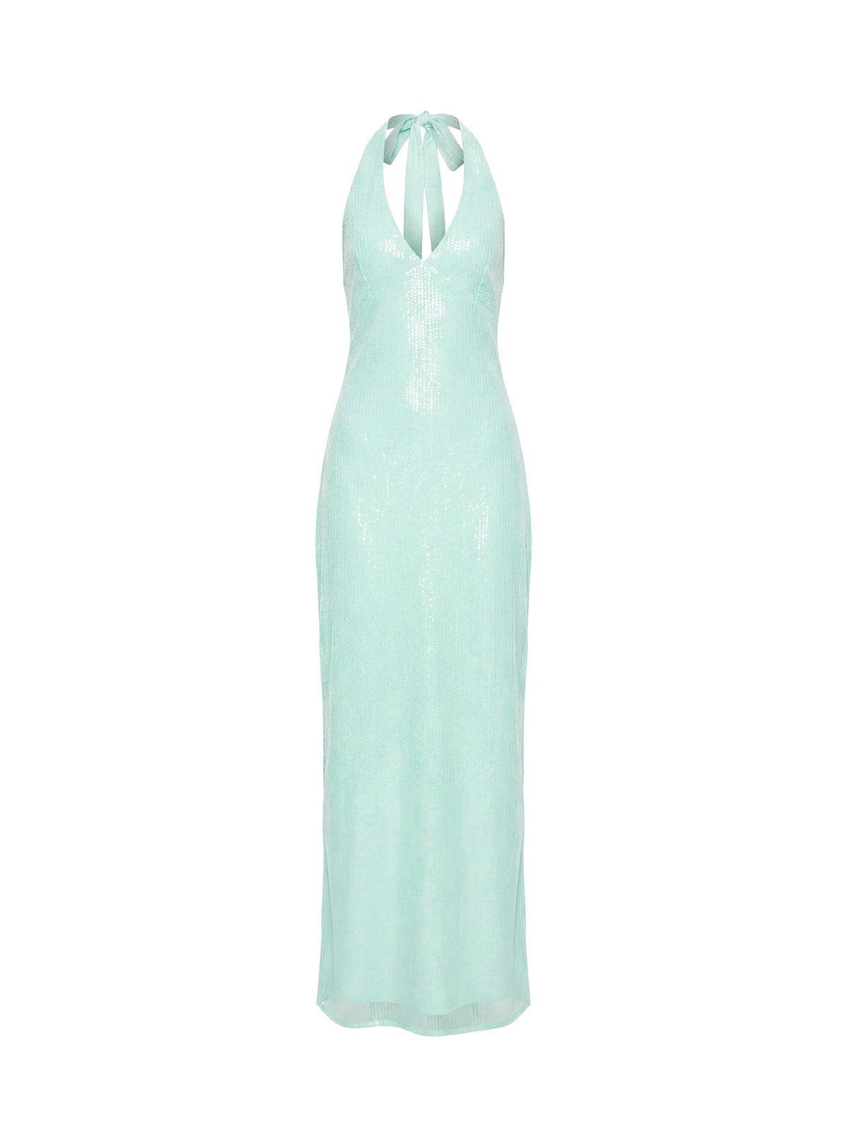 Isanna Halter Sequin Maxi Dress Jelly Mint