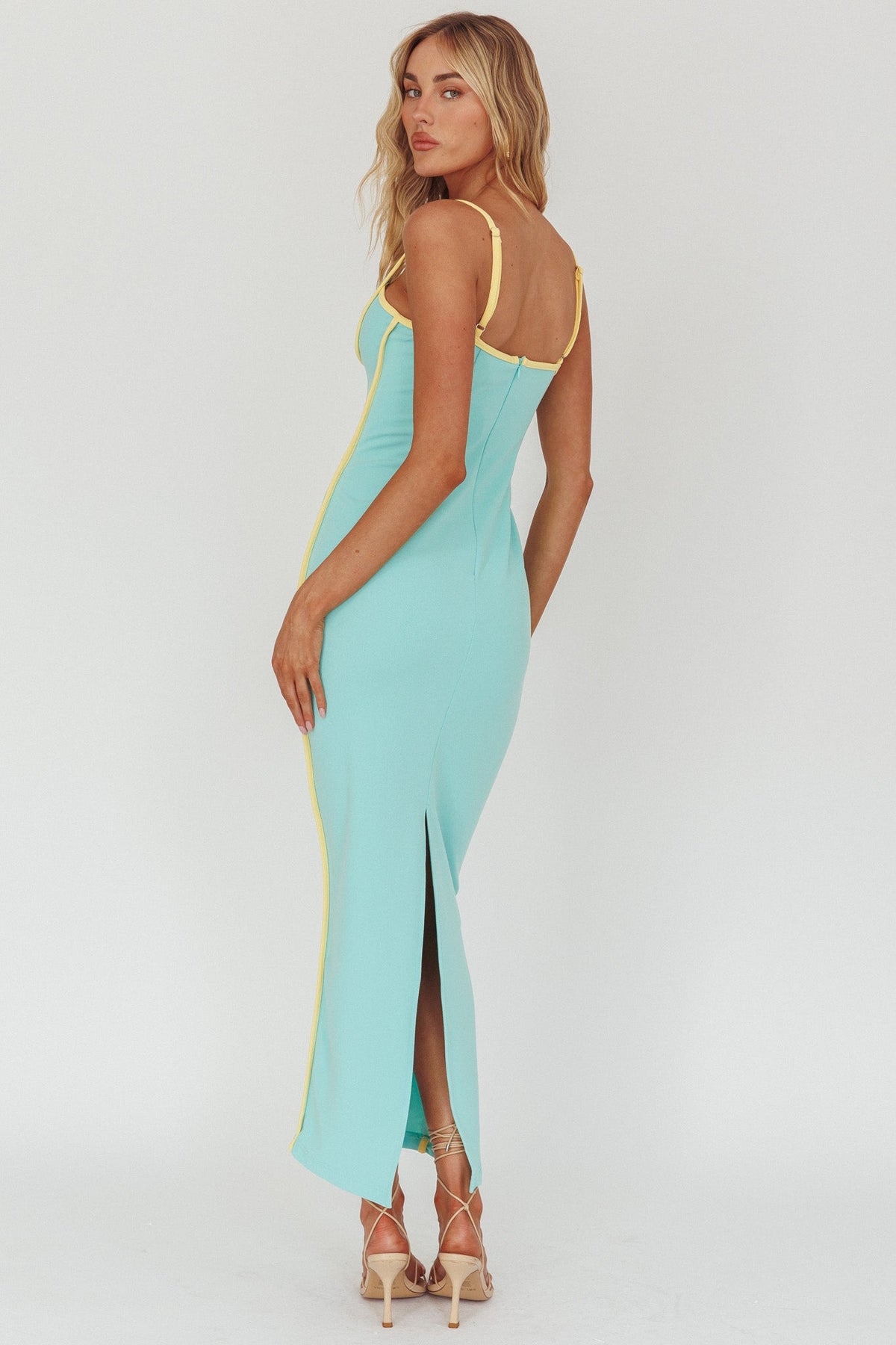 Sunny Coast Piping Trim Maxi Dress Peppermint