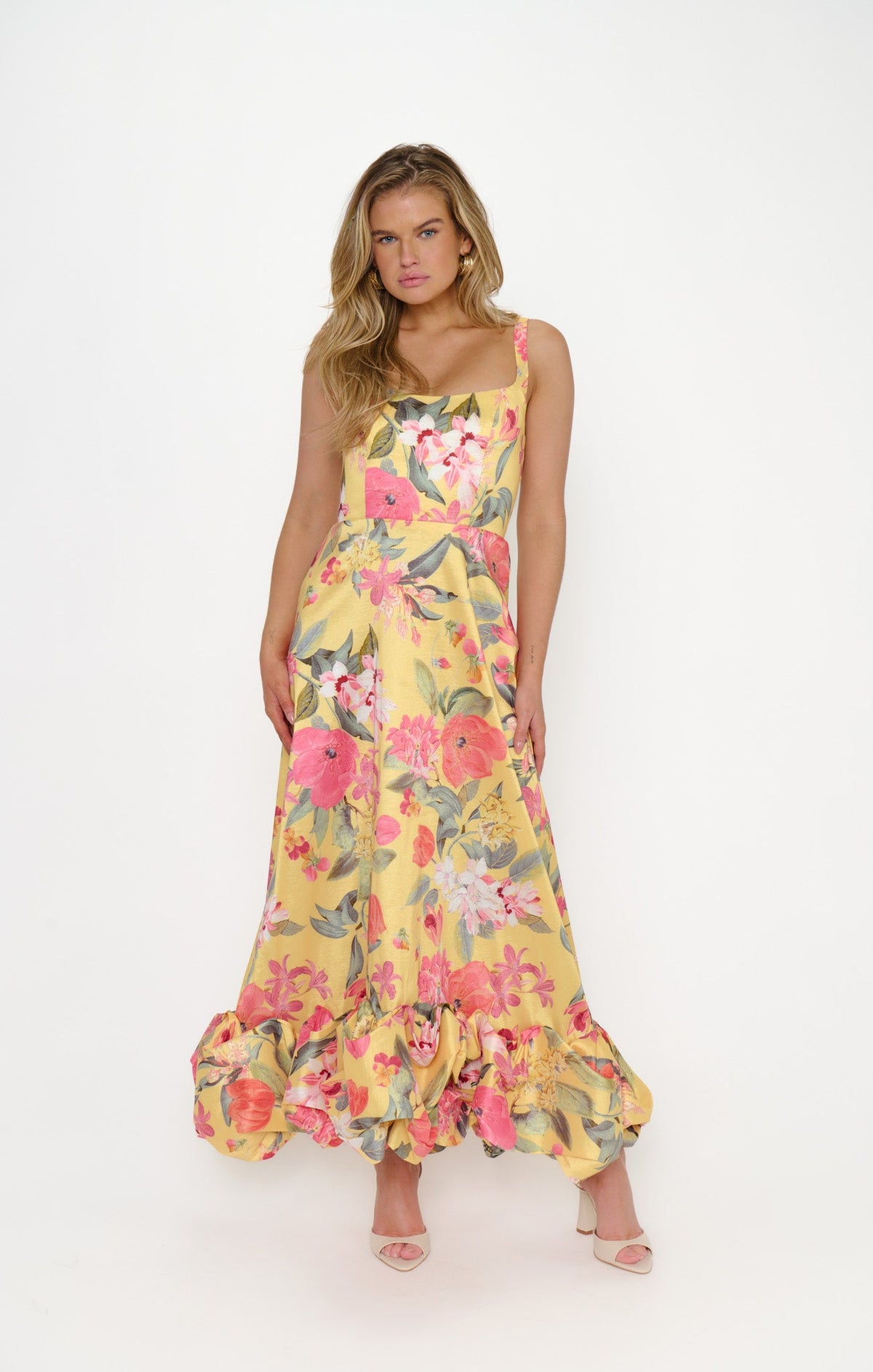 Rebecca Midi Dress ~ Mimosa Floral Taffeta