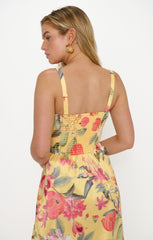 Rebecca Midi Dress ~ Mimosa Floral Taffeta