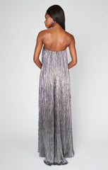 Athena Maxi Dress ~ Pleated Silver