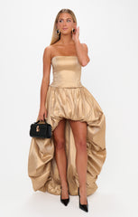 Tatum Maxi Skirt ~ Gold Metallic Taffeta
