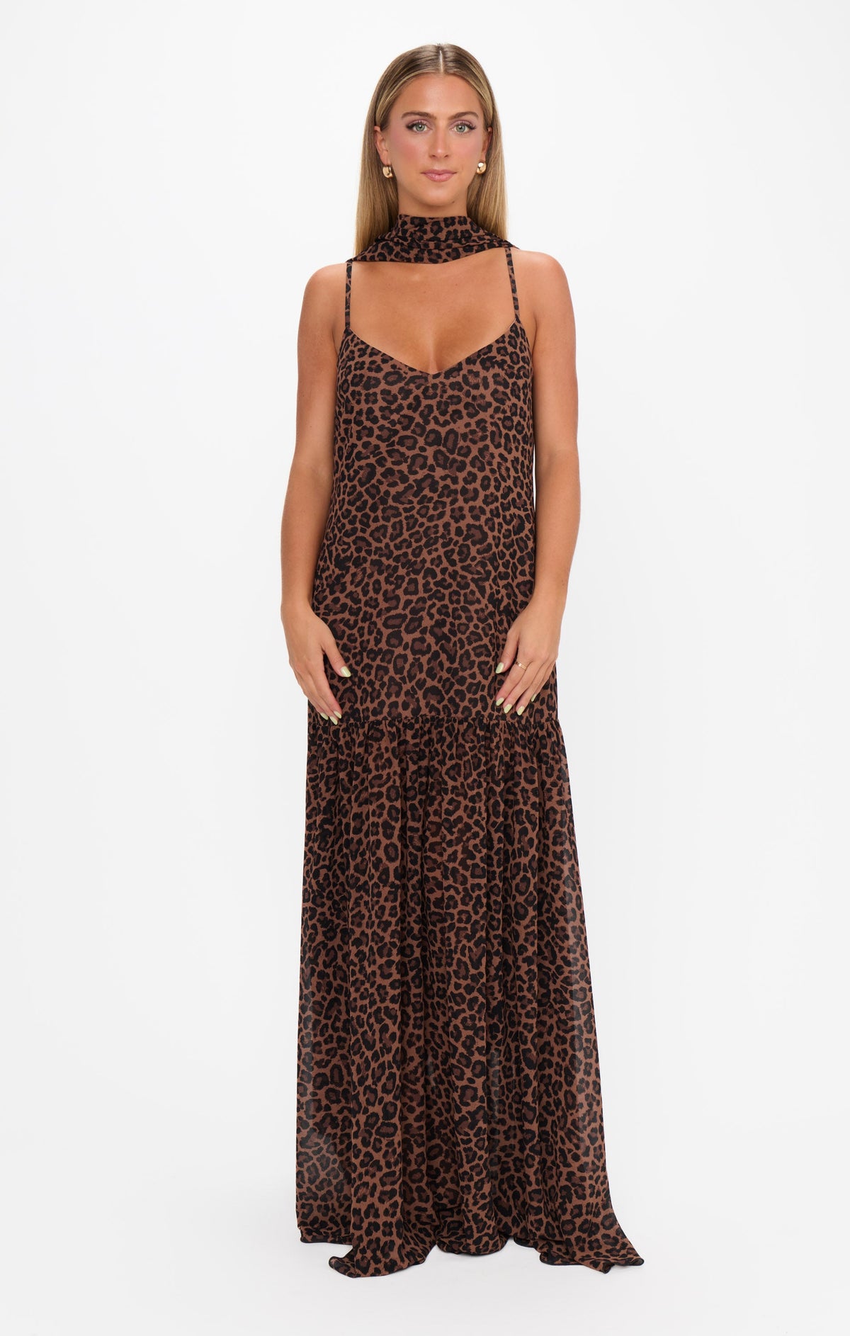 Dalia Maxi Dress ~ Leopard Latte