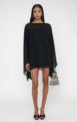 Olsen Mini Dress ~ Black Chiffon