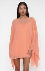 Olsen Mini Dress ~ Cantaloupe Chiffon