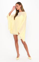 Olsen Mini Dress ~ Pale Yellow Chiffon