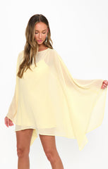 Olsen Mini Dress ~ Pale Yellow Chiffon