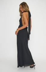 Simone Maxi Dress ~ Black Chiffon