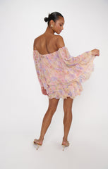 Fiona Mini Dress ~ Pale Yellow Blooms