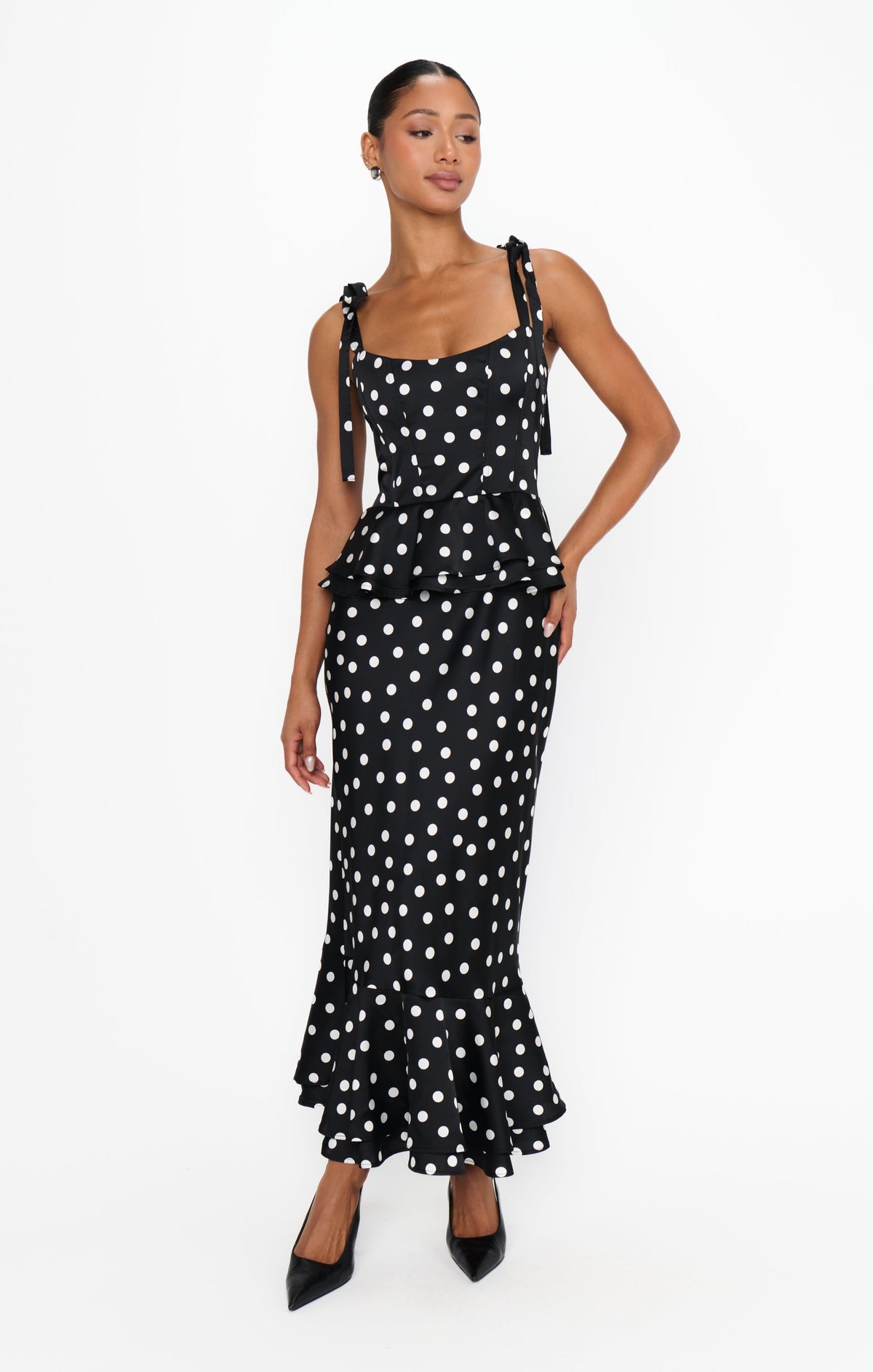 Pauline Peplum Dress ~ Polka Dot