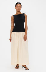 Luisa Maxi Dress ~ Black and Cream