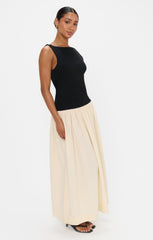 Luisa Maxi Dress ~ Black and Cream