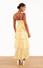 Meet Cute Dress ~ Pale Yellow Taffeta