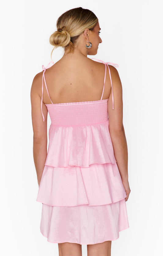 Meet Cute Mini Dress ~ Light Pink Taffeta