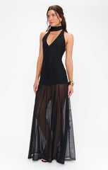 Katia Maxi Dress ~ Black Mesh