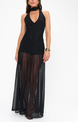 Katia Maxi Dress ~ Black Mesh