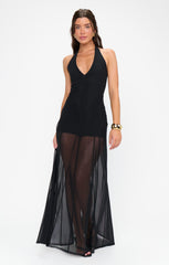 Katia Maxi Dress ~ Black Mesh