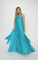Tinsley Tube Dress ~ Teal Luxe Satin