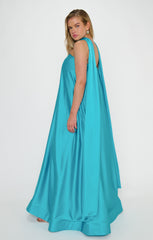 Tinsley Tube Dress ~ Teal Luxe Satin