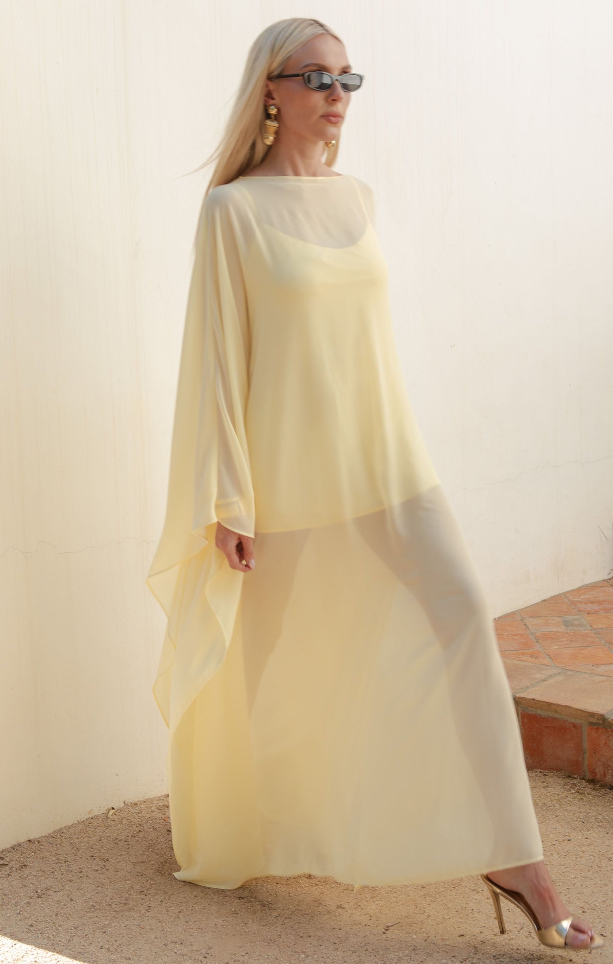 Olsen Maxi Dress ~ Pale Yellow Chiffon