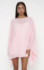 Olsen Mini Dress ~ Powder Pink Chiffon