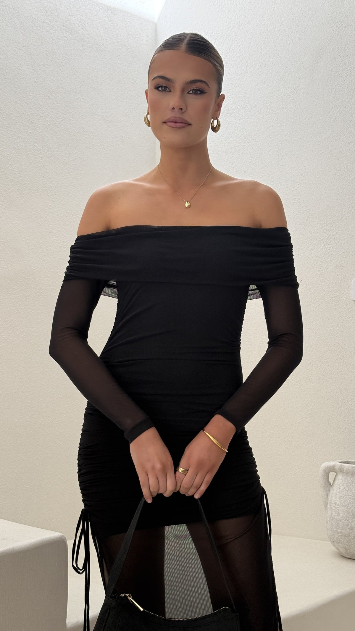 Isadora Off Shoulder Maxi Dress - Black